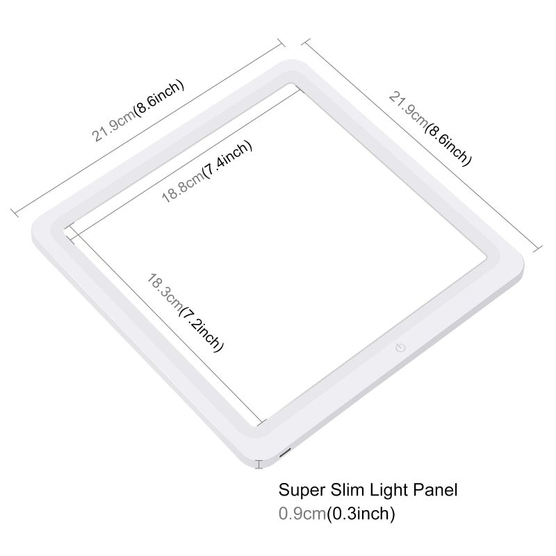 PULUZ Photo Studio LED Shadowless Light Panel 8" X 8" / 20 x 20 cm Photography Softbox Bottom Light with USB Power Cable for Food Jewelry Cosmetic Crafts Shooting - Image 2